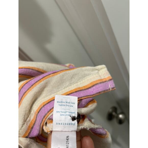 Marine Layer Dana Short Sleeve Button Down Violet Stripe Sz S - Picture 5 of 7